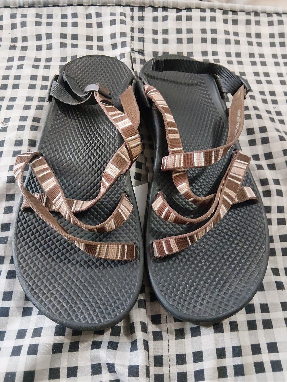 Chaco Brown Striped Webbing Sport Sandals